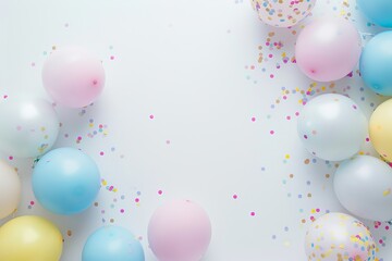 Vibrant Party Decorations on White Background Generative AI