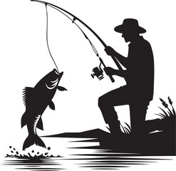 fisherman with fishing rod