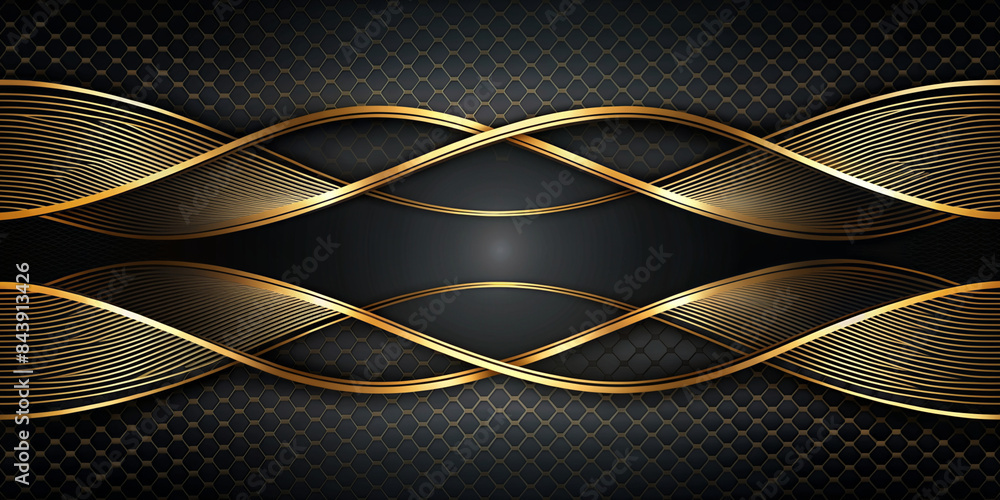 Wall mural abstract Illustration. luxurious black line background