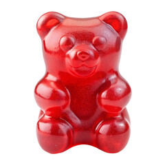Sweet jelly gummy bear isolated on Transparent background.