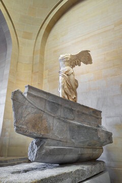 Winged Victory of Samothrace in the Louvre Museum, Paris France