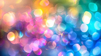 Abstract colorful background with bokeh lights and rainbow color lens flare