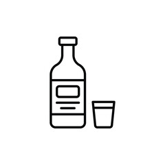 Alcoholic Drinks icon design with white background stock illustration