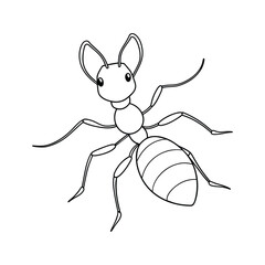 ant line art for coloring page