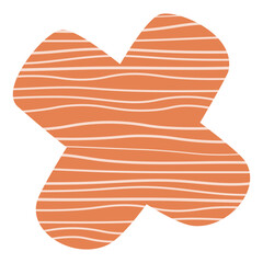 boho abstract shape with strip line texture clipart vector element