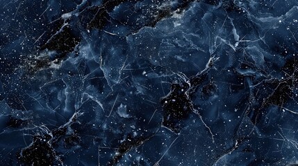 Obraz premium Navy marble with a textured surface, resembling the night sky scattered with stardust. This seamless, high-resolution image provides a poetic and inspirational backdrop for decorative materials.