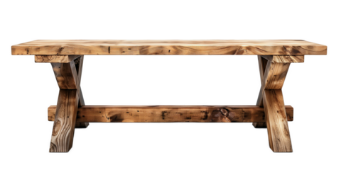 Pine wood table with clear wood grain