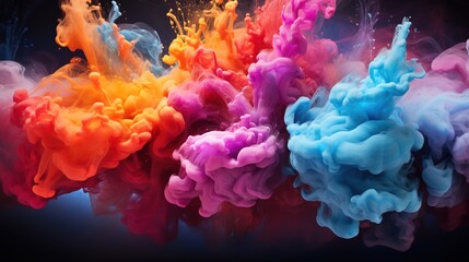 Fototapeta premium vibrant powder colors flying in the air, creating a dynamic and joyful scene