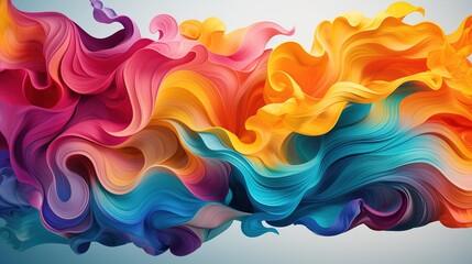 Vibrant wavy art with pride flag colors exudes an energetic, fluid feel in its dynamic patterns
