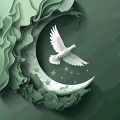 white dove on sky