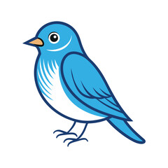 vector blue bird on a branch