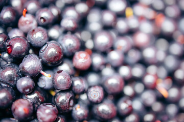 Closeup of a large amount of blueberries