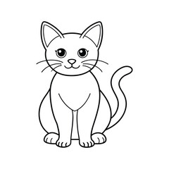 vector cat line art and silhouette design