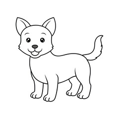 vector dog line art illustration design