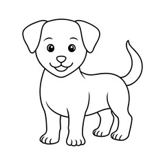 vector dog line art illustration design