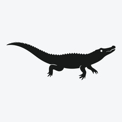 Fototapeta premium Majestic Silhouette Vector Crocodile, Ideal for Creative Projects and Designs.
