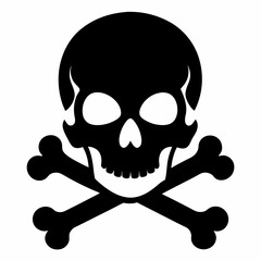 Silhouette of skull and bones vector illustration 