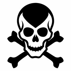 Silhouette of skull and bones vector illustration 