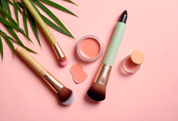 Obraz premium Pink cosmetic makeup kit