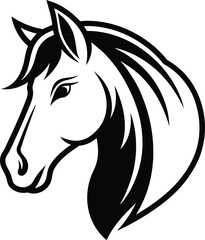 Horse Heads Vector Silhouette Illustration