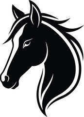 Horse Heads Vector Silhouette Illustration