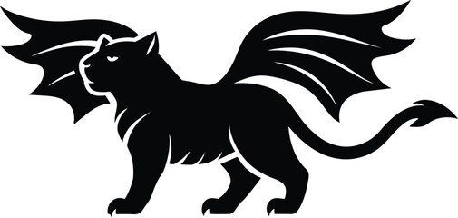 The wings tiger illustration logo