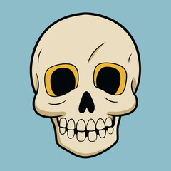 Hand-drawn skull cartoon vector illustration