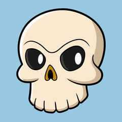 Hand-drawn skull cartoon vector illustration