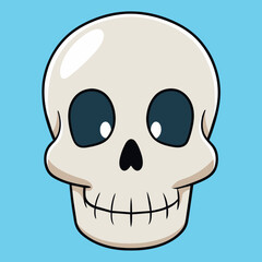 Hand-drawn skull cartoon vector illustration