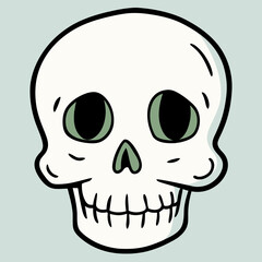 Hand-drawn skull cartoon vector illustration