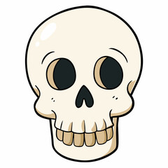 Hand-drawn skull cartoon vector illustration