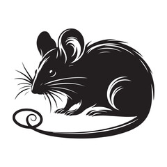 illustration of a black and white rat