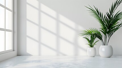 Indoor plant  minimalist office interior design  white background