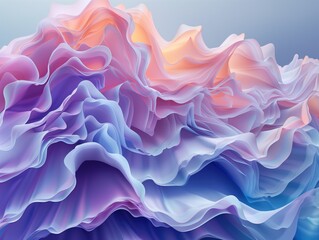 Obraz premium Abstract Pastel Waves of Colorful Fabric in Motion 