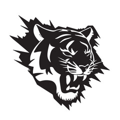 Fototapeta premium Tiger head silhouettes Vector Design