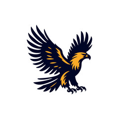 Eagle Silhouette Clip art isolated vector illustration on a white background