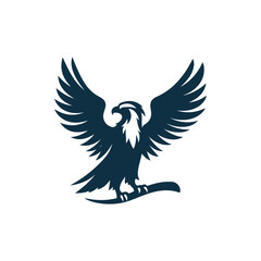 Eagle Silhouette Clip art isolated vector illustration on a white background