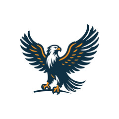 Eagle Silhouette Clip art isolated vector illustration on a white background