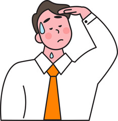 Man dealing with heat wave