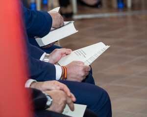people reading in a reading event