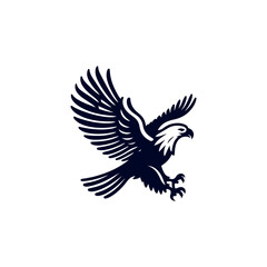 Eagle Silhouette Clip art isolated vector illustration on a white background