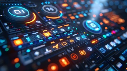 Obraz premium Sleek and Intuitive Smart Home Control Panel Enabling Efficient Automation of Household Settings