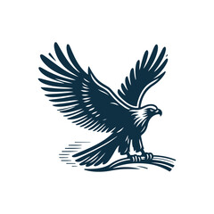 Eagle Silhouette Clip art isolated vector illustration on a white background