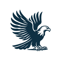 Eagle Silhouette Clip art isolated vector illustration on a white background