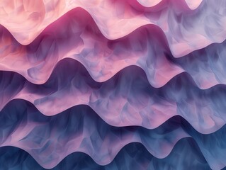 Obraz premium Wavy Layers of Soft Pink and Purple Fabric Creating Abstract Texture 
