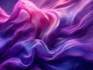 Abstract Flowing Fabric in Vibrant Shades of Pink and Purple

