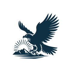 Eagle Silhouette Clip art isolated vector illustration on a white background
