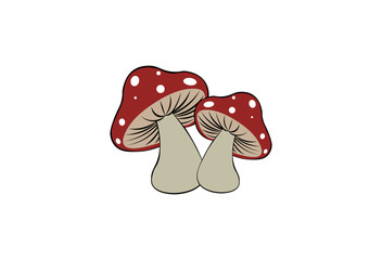 	
Cartoon mushrooms. Vector illustration, print for background, print on fabric, paper, wallpaper, packaging.	