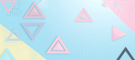 Soft Blue and Pink Background with Various Shapes