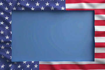 4th july american independence day flyer template with wave flag background and. poster, banner, greeting card. Generative AI